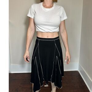 Vintage Max Studio Black Midi Skirt Size XS